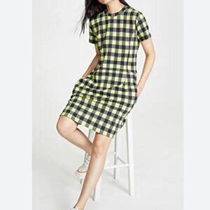 NWOT Mads Norgaard Copenhagen Diella Dress in Navy Green Check